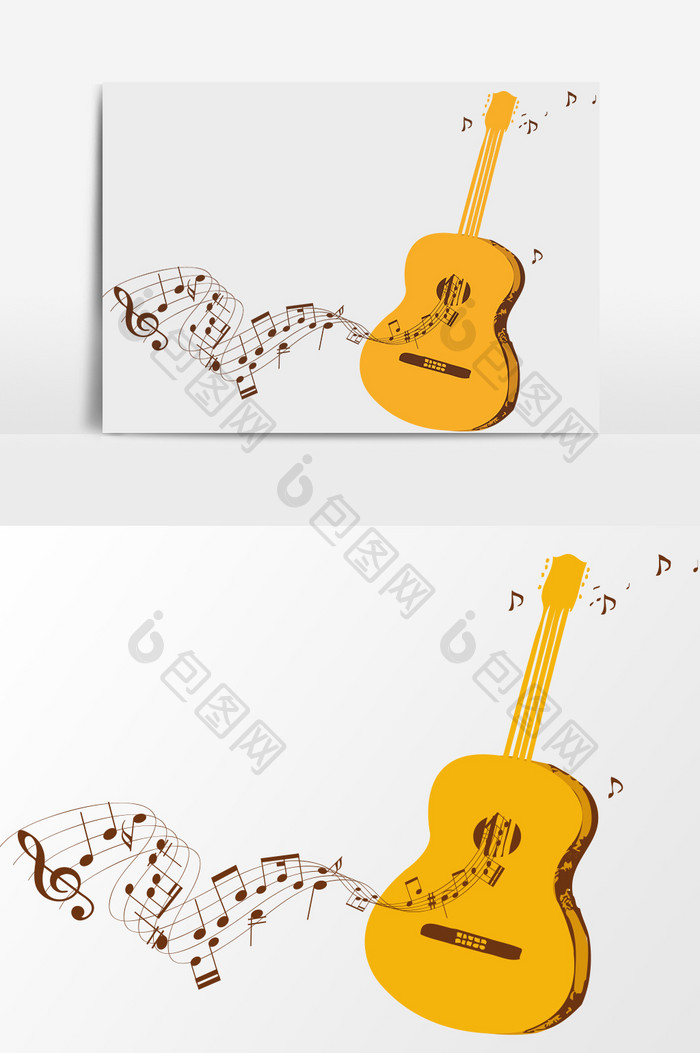 3D卡通吉他设计元素