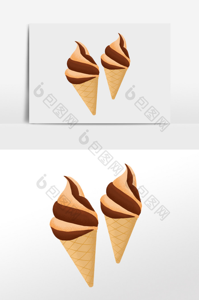 手绘饮品巧克力冰淇淋