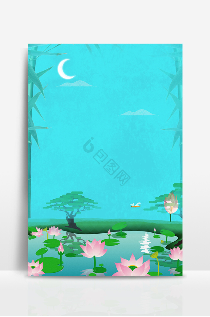 荷塘月色背景-荷塘月色背景图片-【包图网】