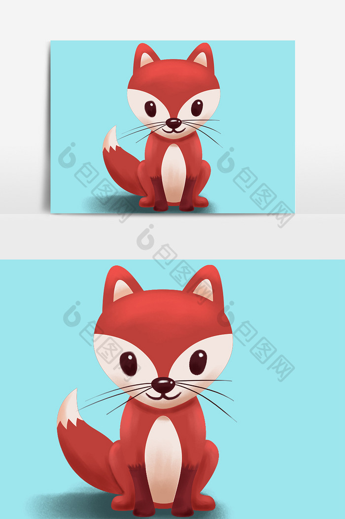 狐狸红色设计元素