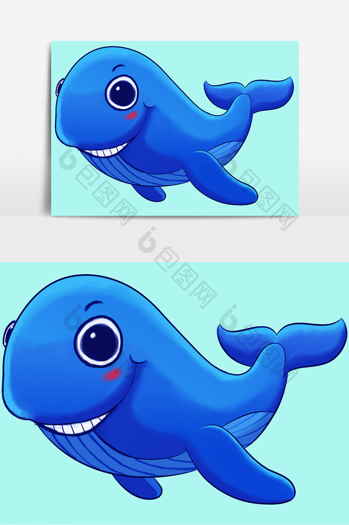 鲸鱼蓝色设计元素