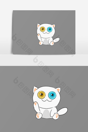 白色的猫设计元素图片