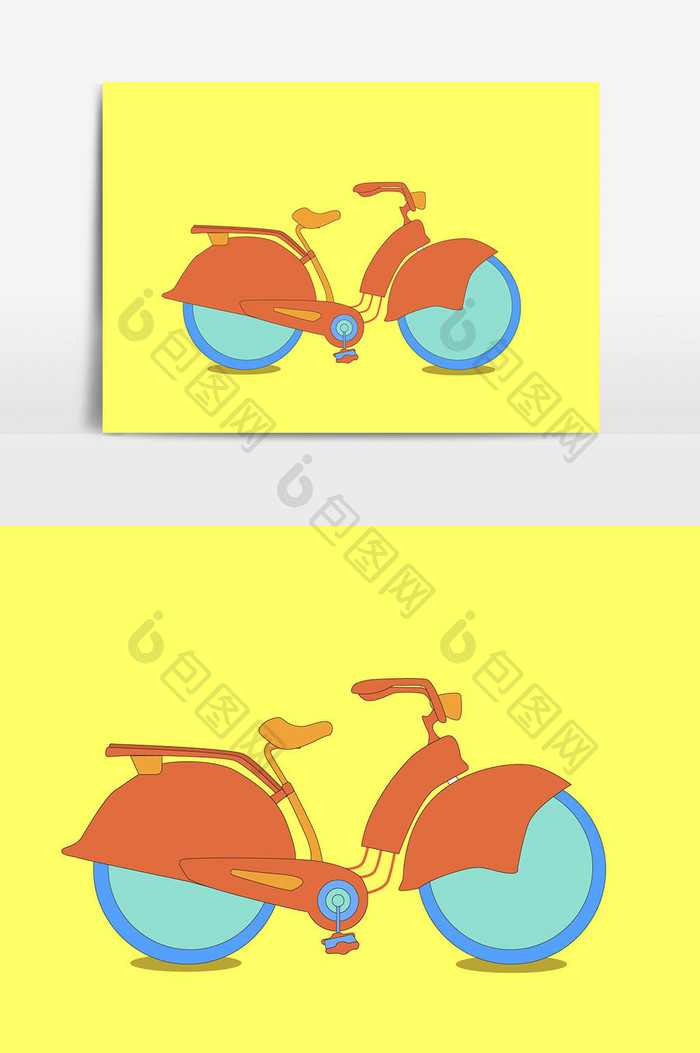 自行车手绘设计元素