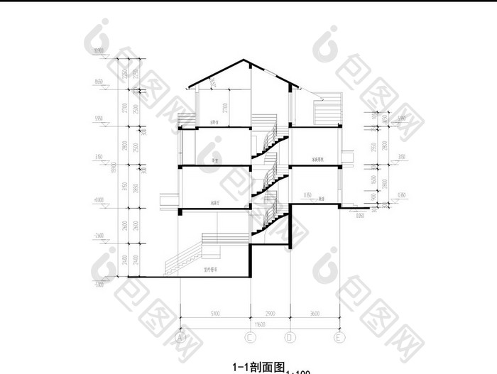 多层的住宅楼的施工图CAD图纸