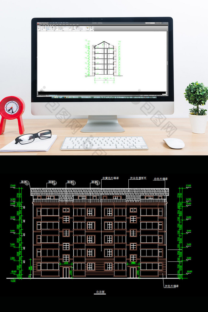 阁楼住宅楼的CAD建筑施工图图片图片