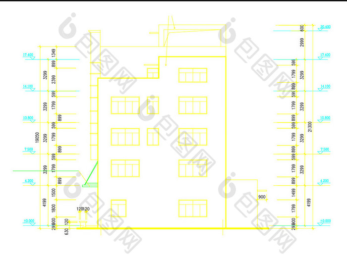 单体五层小楼建筑CAD施工图