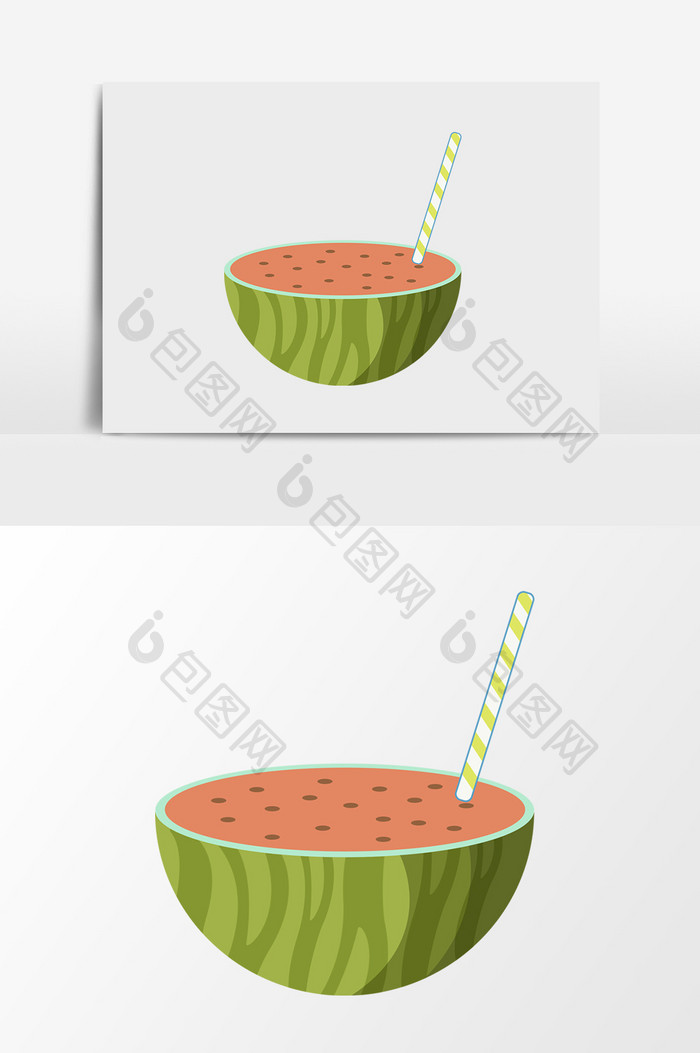 卡通扁平西瓜素材