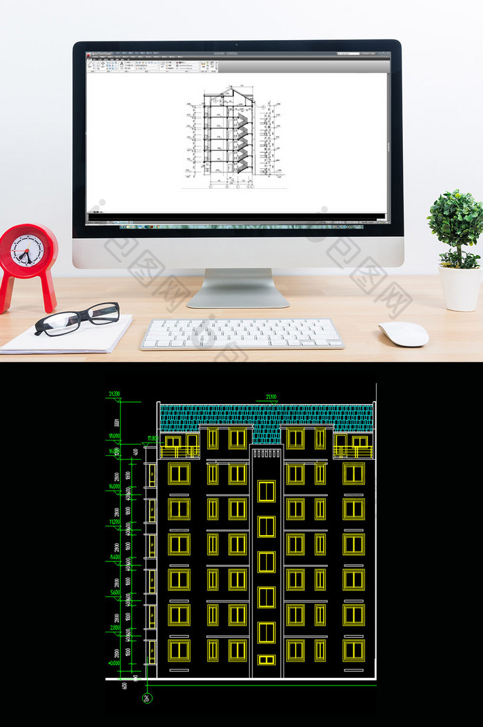 工程楼的建筑设计施工图图纸CAD