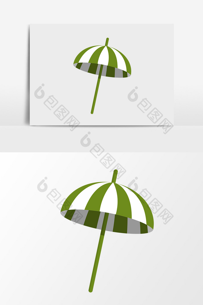 卡通绿色遮阳伞遮阳伞
