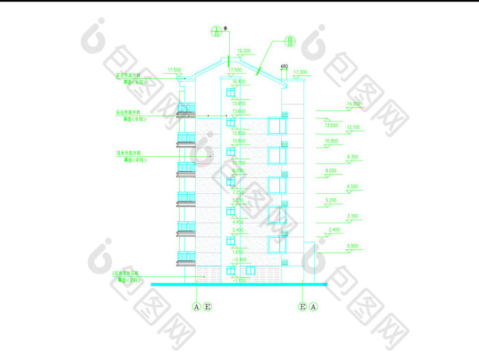 小区的CAD住宅楼建筑设计方案图图纸