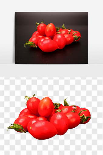 新鲜高清小西红柿圣女果免抠透底水果元素图片