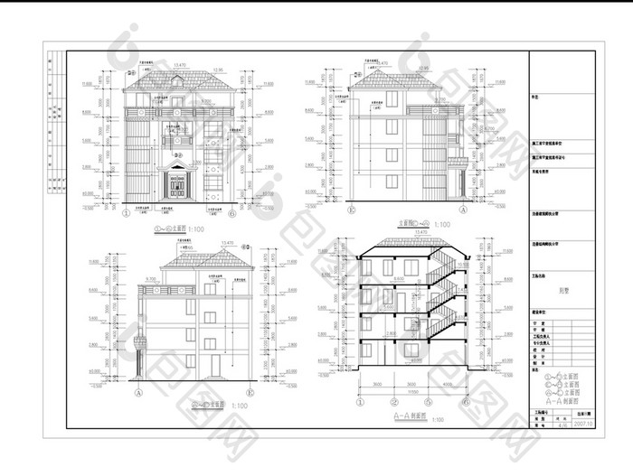 别墅CAD建筑设计施工图纸