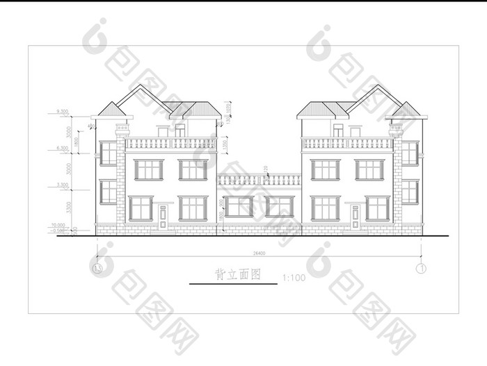 豪华别墅建筑CAD建筑方案设计图