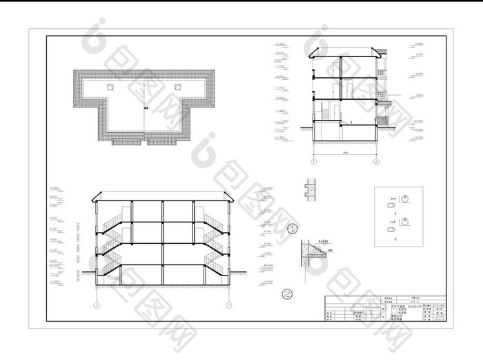 别墅山庄建筑CAD施工图图纸