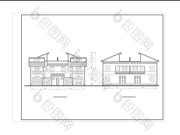 二层小楼建筑设计CAD施工图纸