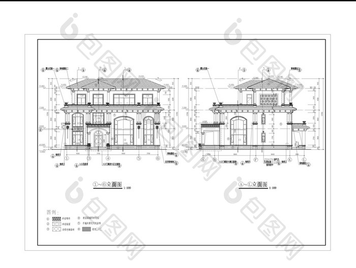 奢华别墅建筑设计施工图全套CAD