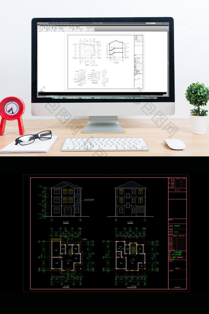 三层住宅建筑设计施工图CAD图纸