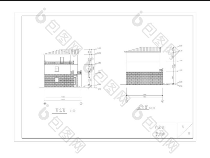 袖珍小别墅建筑设计CAD施工图