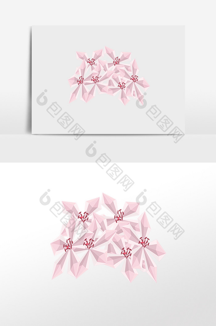 粉红色樱花插画元素