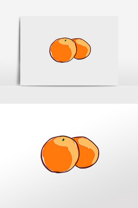 手绘卡通橘子元素