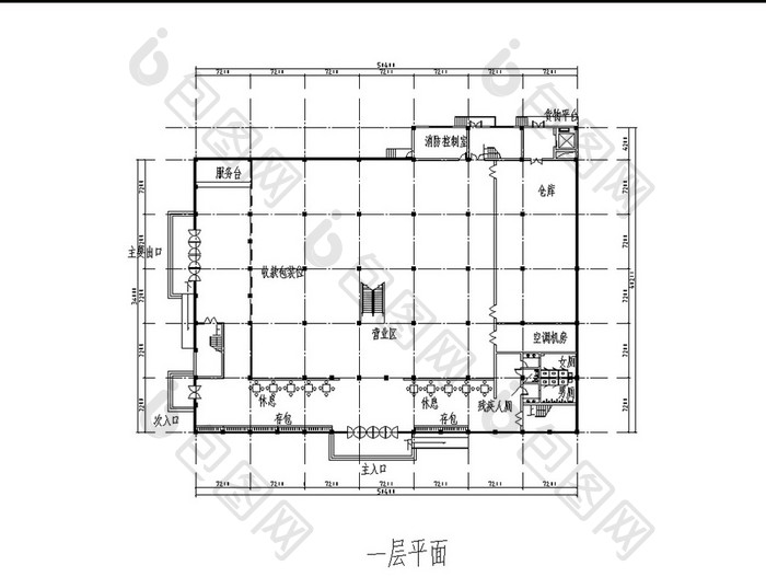 超市建筑设计的CAD建施图