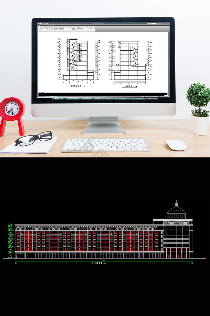 大厦的CAD建筑设计施工图图纸图片