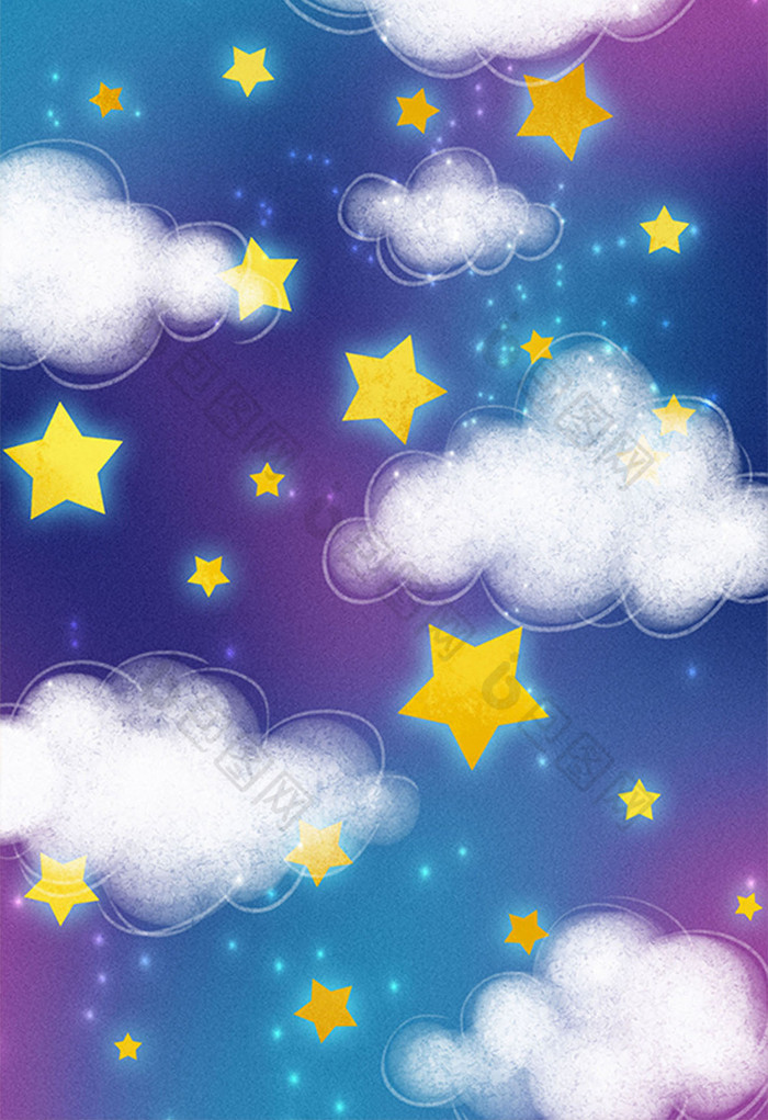 梦幻云朵繁星图片
