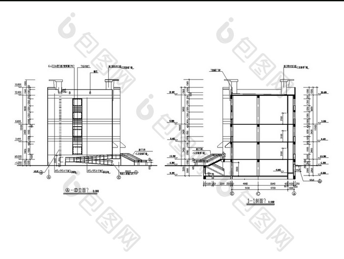 商场平立剖面图建筑方案图纸CAD
