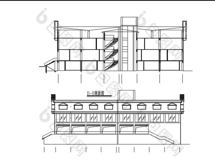 商场CAD建筑施工图平立剖面结构水电