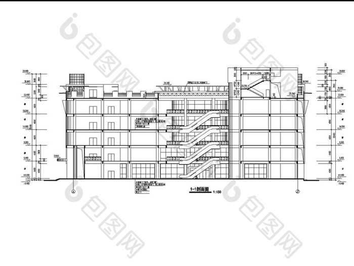 四层酒店CAD建筑施工图图纸