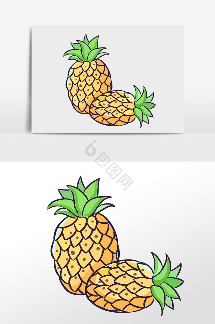 菠萝插画图片