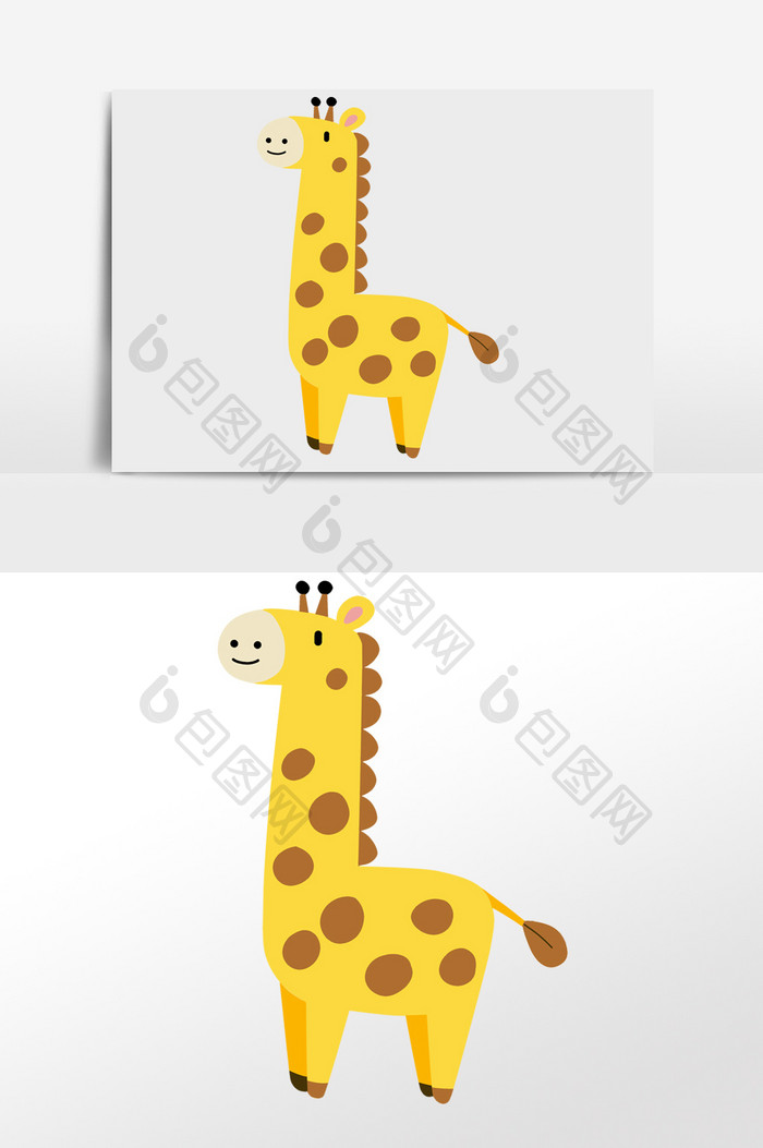 手绘动物长颈鹿插画元素