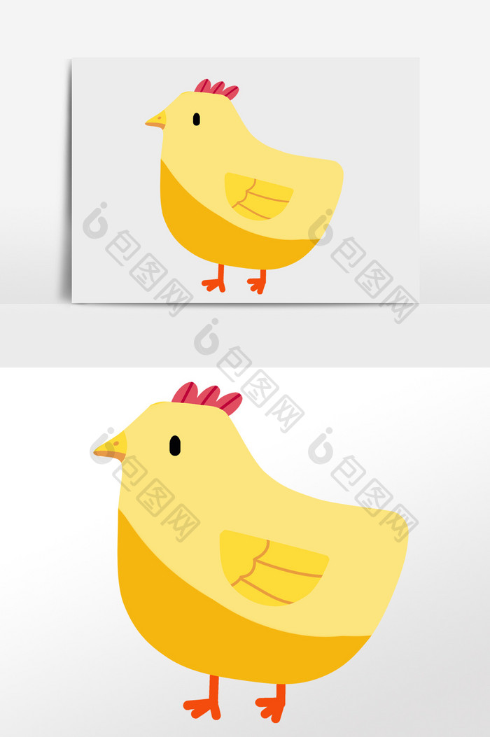 动物小黄鸡插画元素
