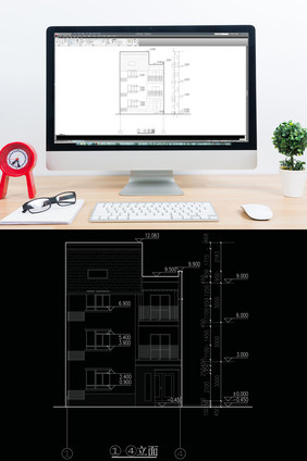 小户型家装建筑立面CAD