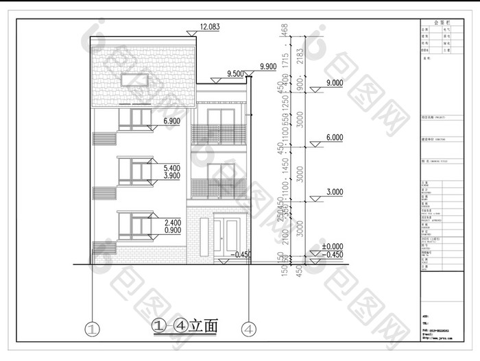 小户型家装建筑立面CAD