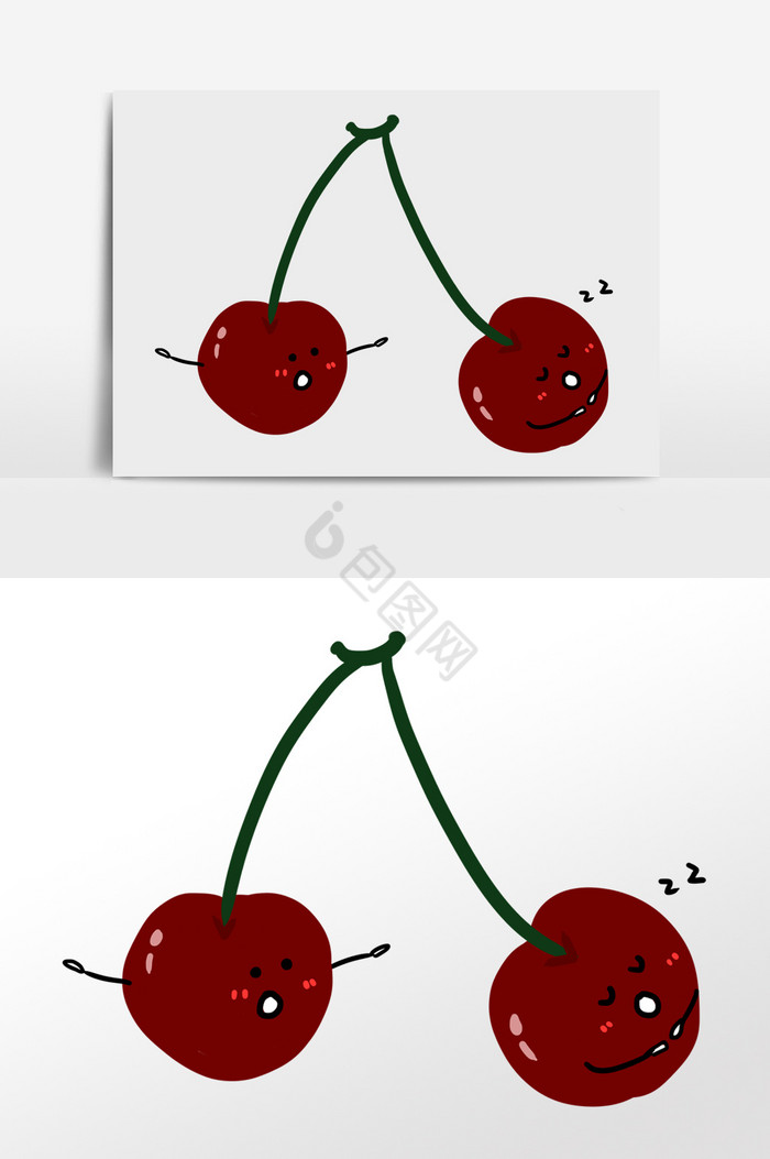 水果樱桃插画图片