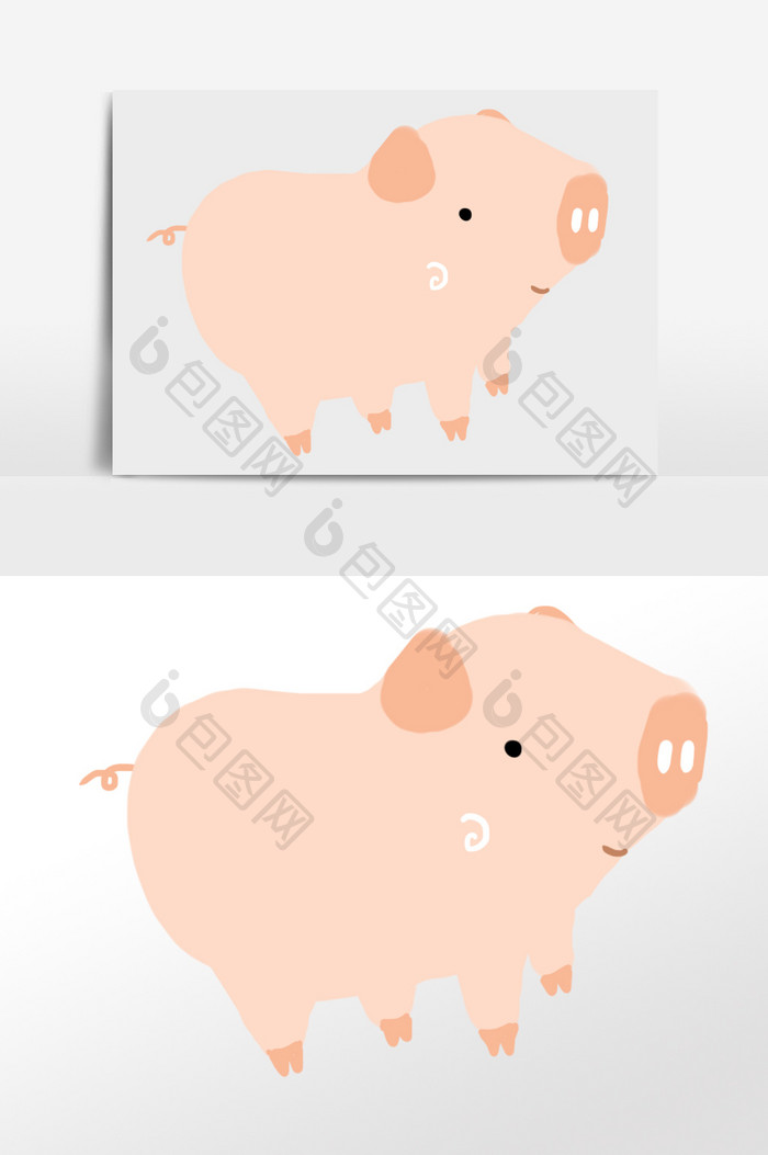 手绘小猪插画元素