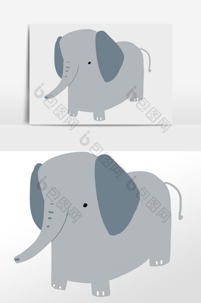 手绘动物大象插画元素