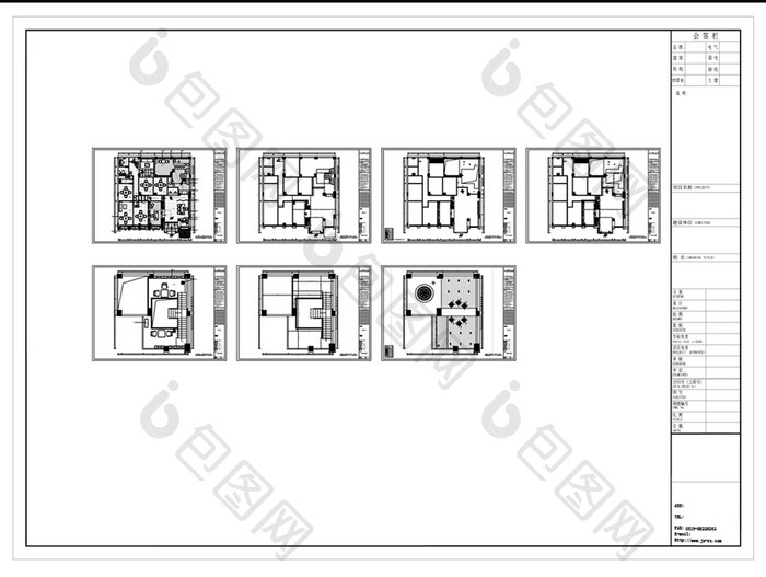 会所空间设计CAD施工图纸