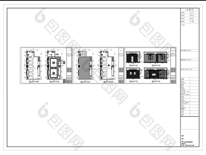 茶楼会所包厢空间设计CAD施工图纸