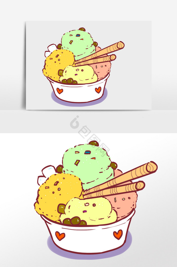 美味冷饮冰激凌插画图片