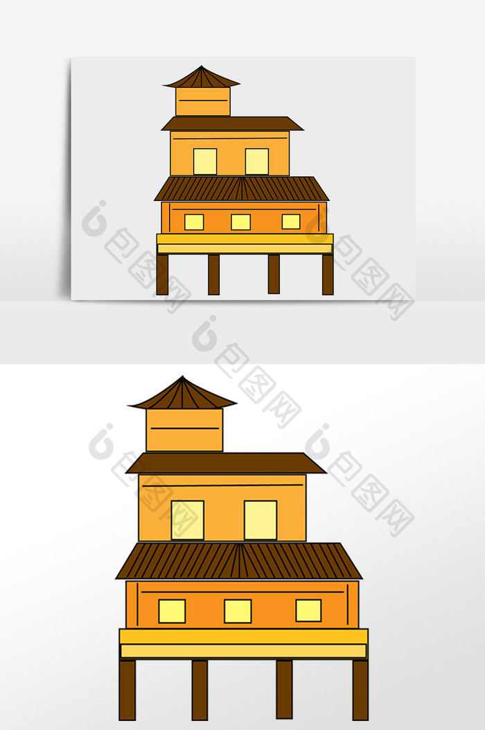 城市建筑高楼插画元素