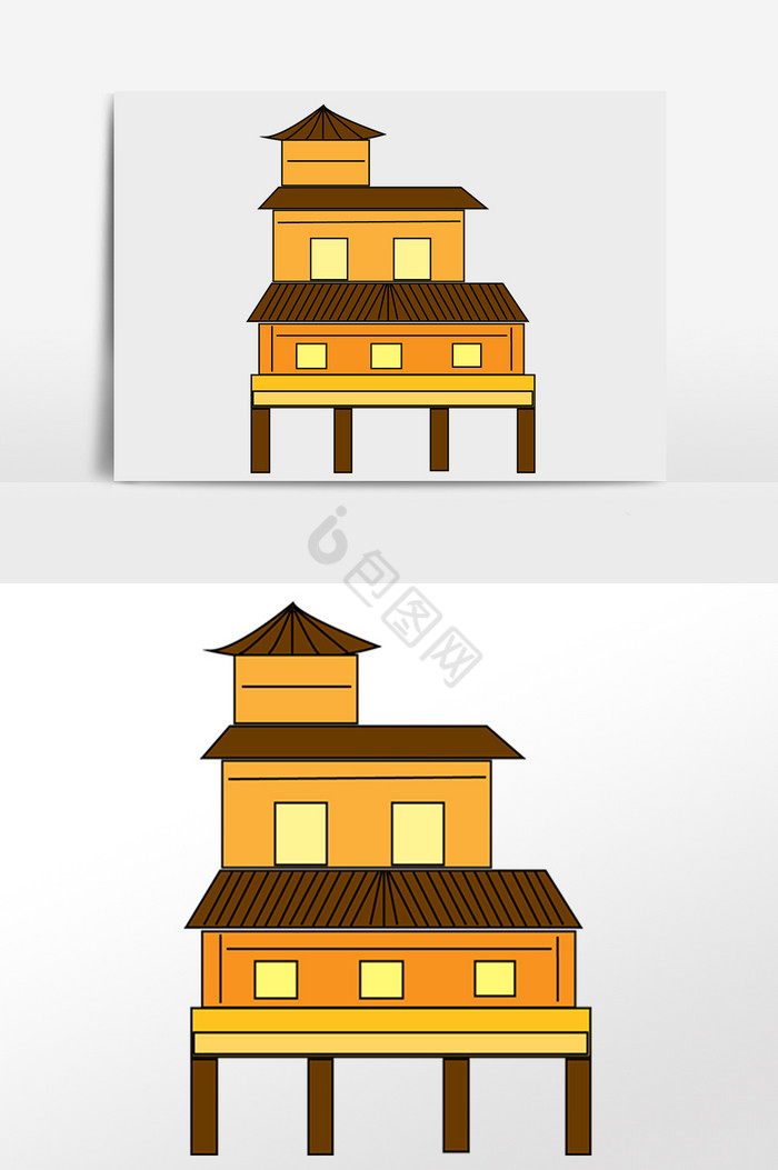 城市建筑高楼插画图片