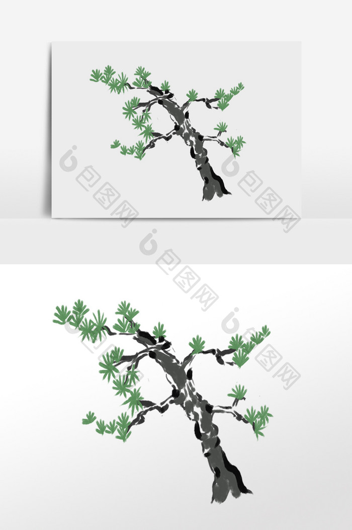 植物松树插画元素