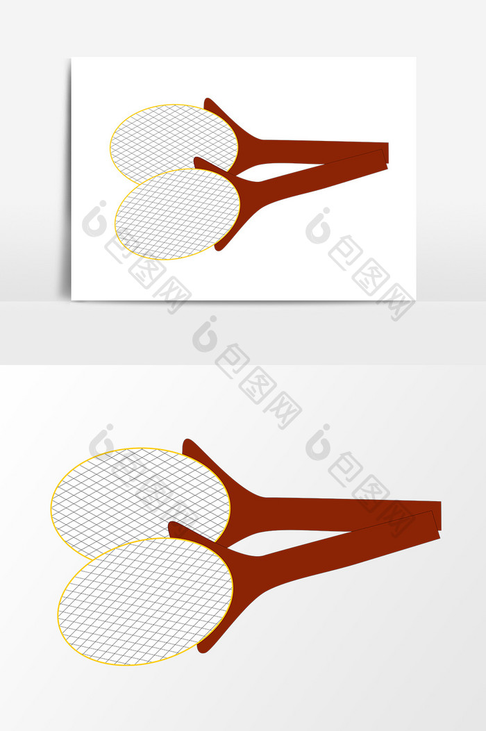 卡通矢量羽毛球排矢量元素