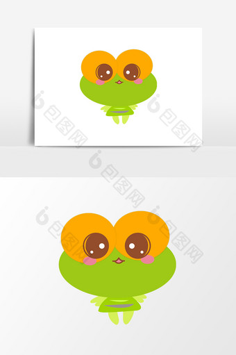 绿色青蛙插画元素图片