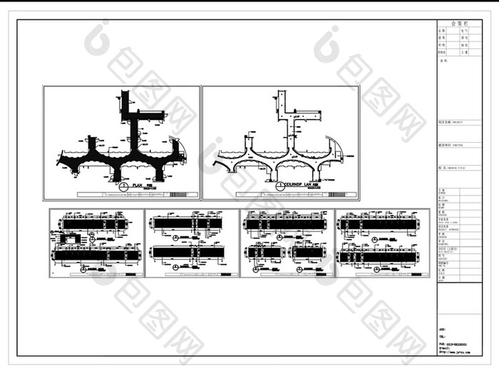 桑拿会所过道空间设计CAD施工图纸