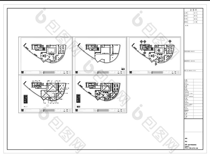 舞蹈室CAD施工图纸