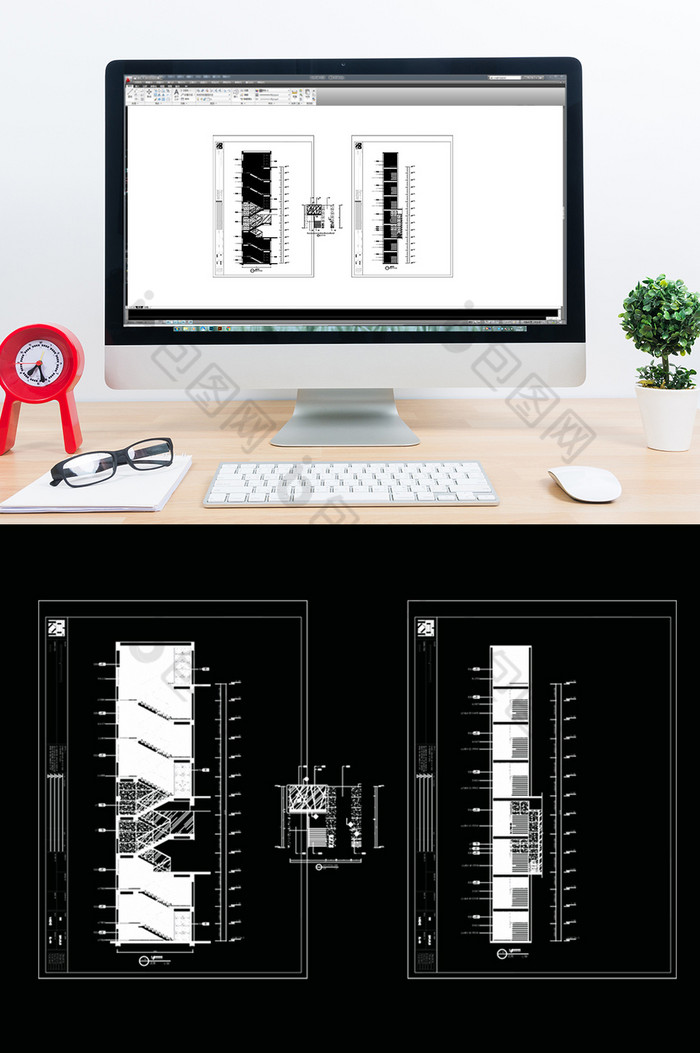 楼梯间CAD立面剖面图图片图片
