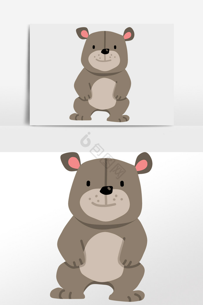动物灰熊插画图片